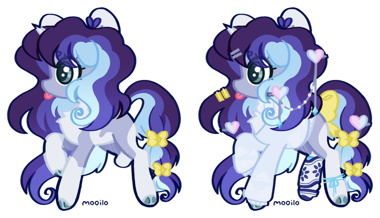 Blues & white elegant unicorn